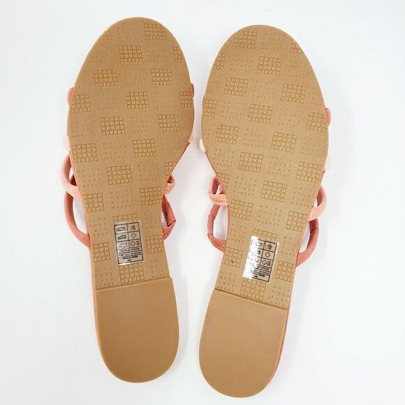 White House Black Market Briella Adobe Strappy Slide Flat Peach Sandal Size 8.5 - Picture 6 of 6